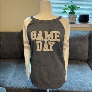 Maurices Gray and White Game Day Sweatshirt
